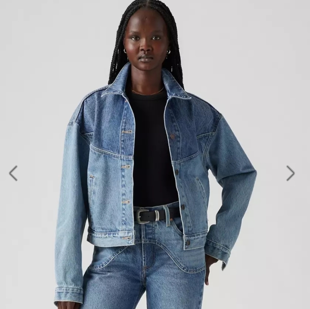 💙🔹️LEVIS🔹️ Shrunken 90s Trucker Western Ironic Iconic Jacket - Picture 4 of 10